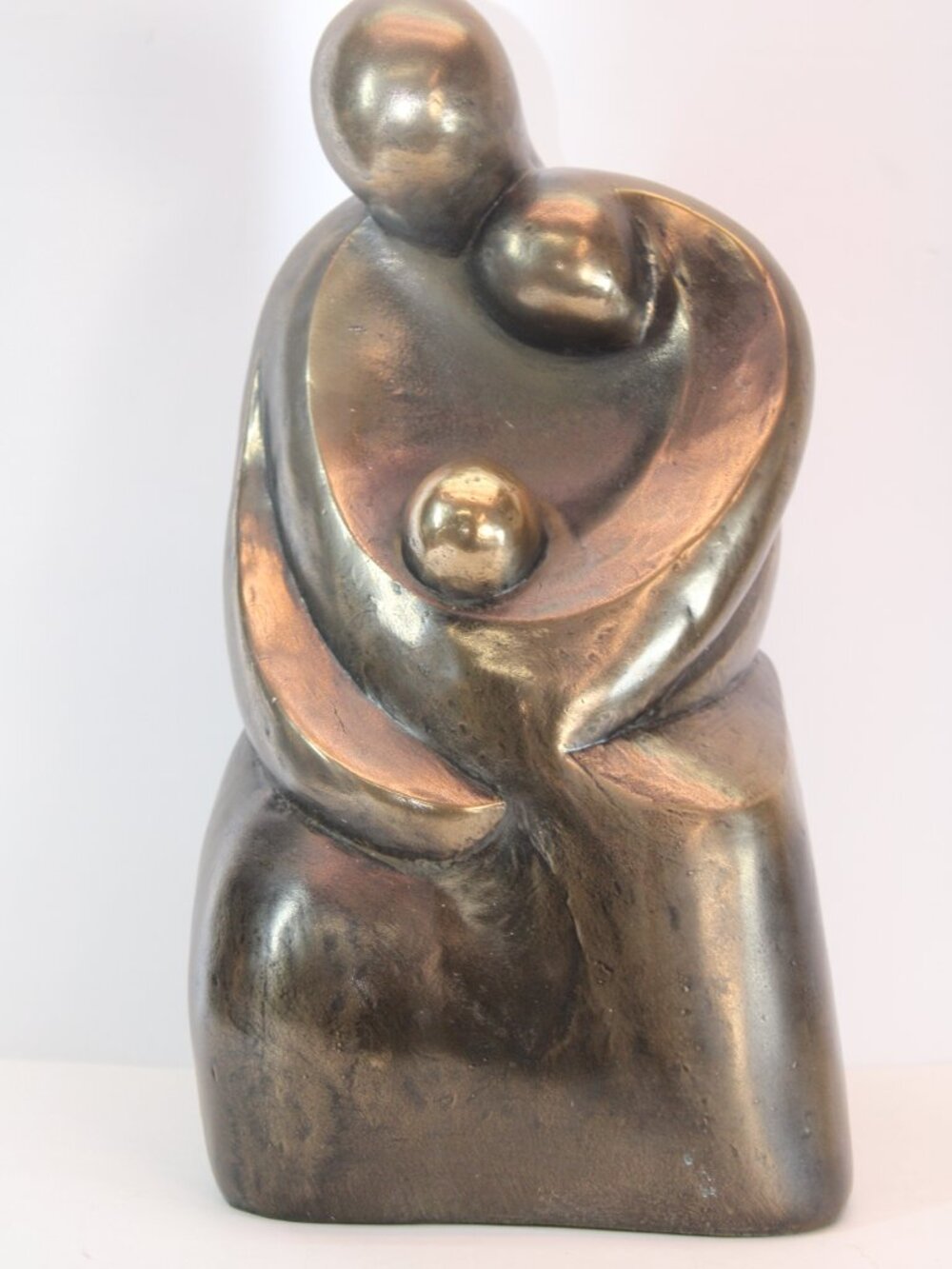 NIB The Family Sculpted by Nnamdi Okonkso Signed 12" Bronze-Look Resin Sculpture